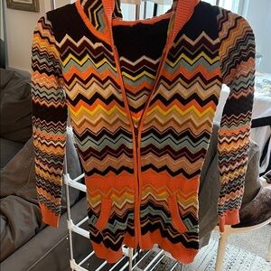 Missoni for Target Zigzag Knit Cardigan in orange and Yellow blue brown siz 12 g